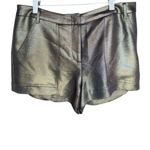 BCBGMaxAzria Shimmering Gold High Waist Shorts